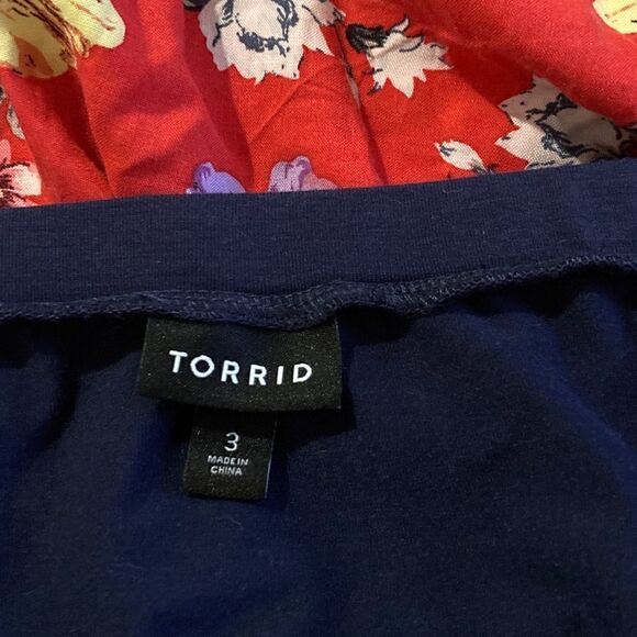 Torrid Mini Challis Strapless Hanky Hem Dress Floral Plus Size 3 - Picture 6 of 7